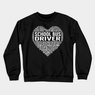 School Bus Driver Heart Crewneck Sweatshirt